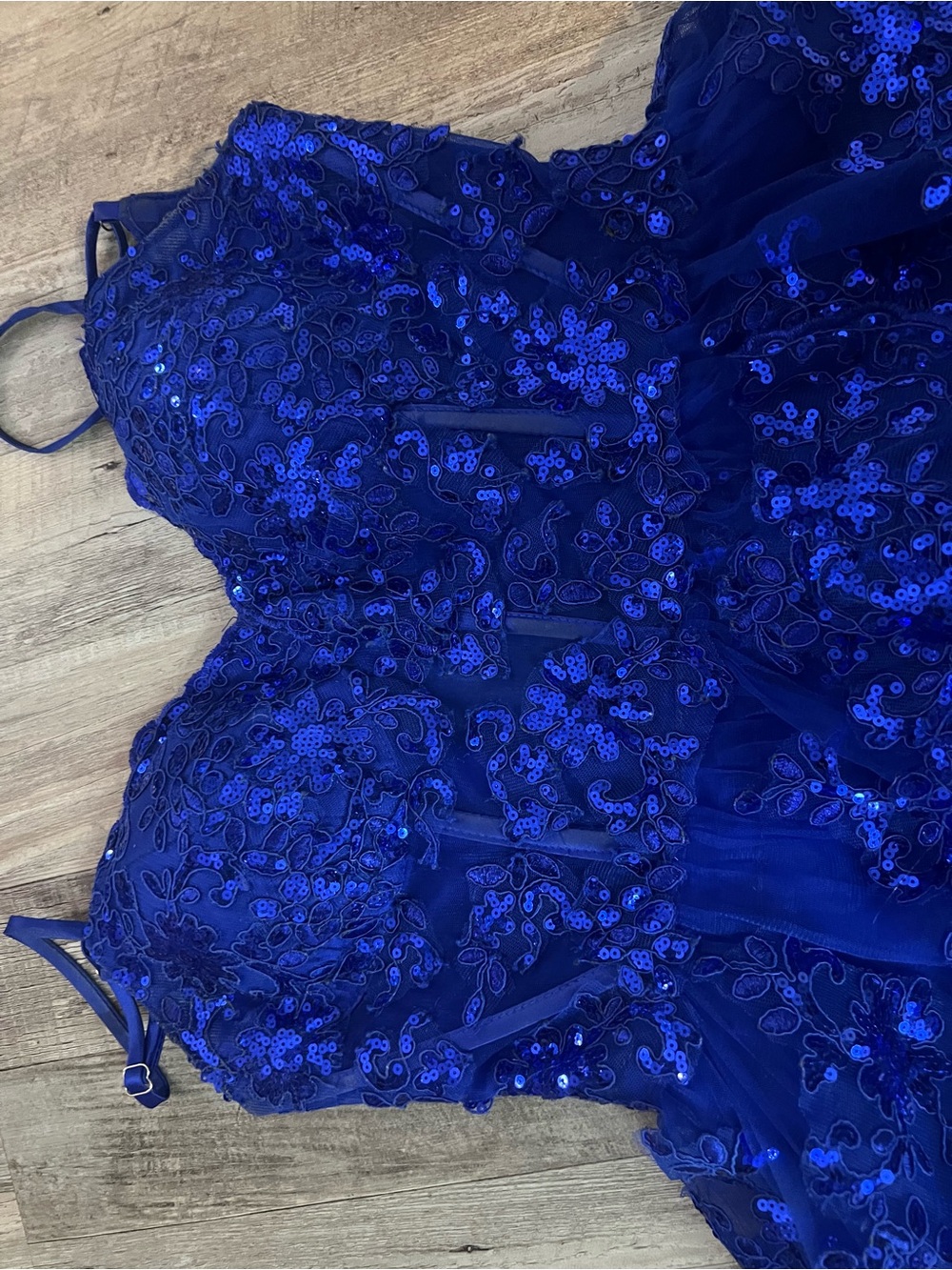Royal Blue Sequin Lace Evening Dress